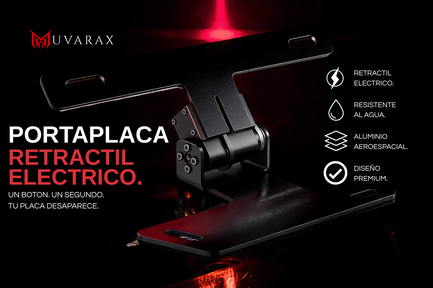 Portaplaca Retráctil Eléctrico para Moto — Oculta tu placa en 1 segundo